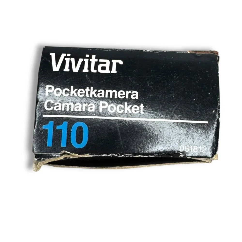 Vivitar Point ’N Shoot 110 Film Camera Box Manuals & Wrist Strap Vintage